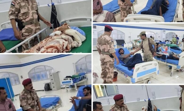 العميد المعكر يزور جرحى اللواء السادس في مشافي العاصمة عدن 1 IMG 20250303 WA0158