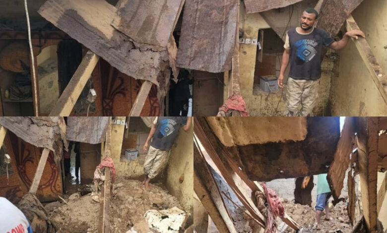 أمطار غزيرة تتسبب بانهيار منازل في مدينة الحوطة بلحج 1 68a98ad013b26