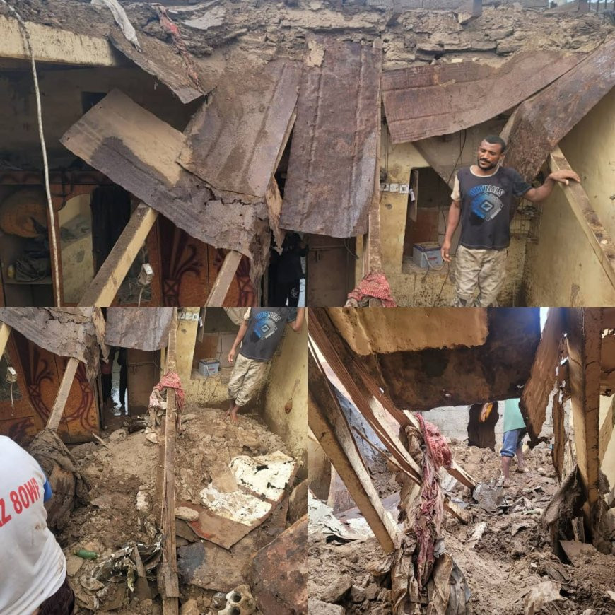 أمطار غزيرة تتسبب بانهيار منازل في مدينة الحوطة بلحج 1 68a98ad013b26