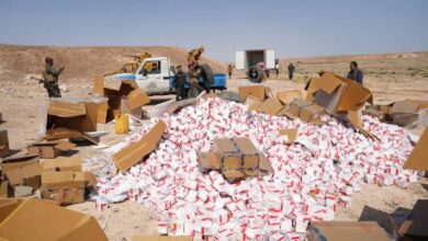 نيابة المهرة تتلف كميات من الأدوية المهربة والمضبوطات المحظورة تنفيذًا لأحكام قضائية 3 FB IMG 1760647118425